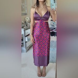 House of Harlow 1960 Pink and Purple Patterned Pencil Skirt